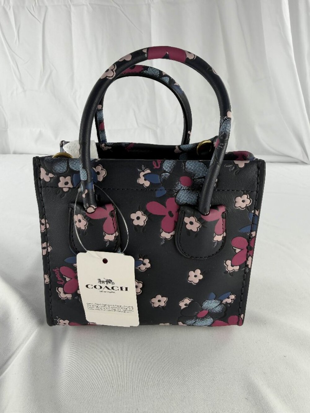 Coach Cashin Carry Mini Tote 14 Multicolor Leather Flowers Bag NWT / Dust Bag